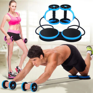 Ab Roller Wheel - Double Power Trainer for Gym, Arm, Waist, Leg & Abdominal Muscle Fitness Exercise