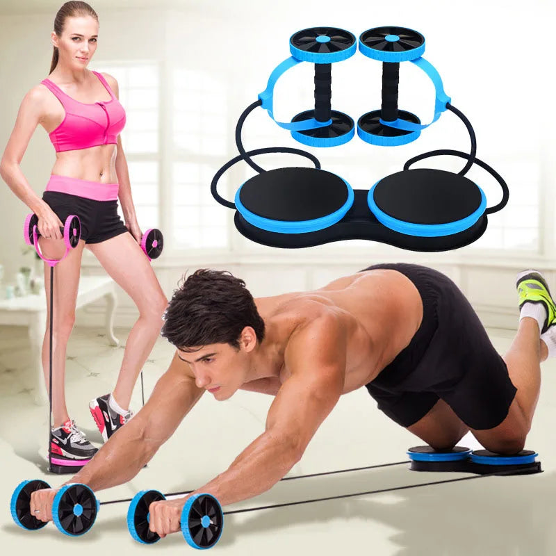 Ab Roller Wheel - Double Power Trainer for Gym, Arm, Waist, Leg & Abdominal Muscle Fitness Exercise