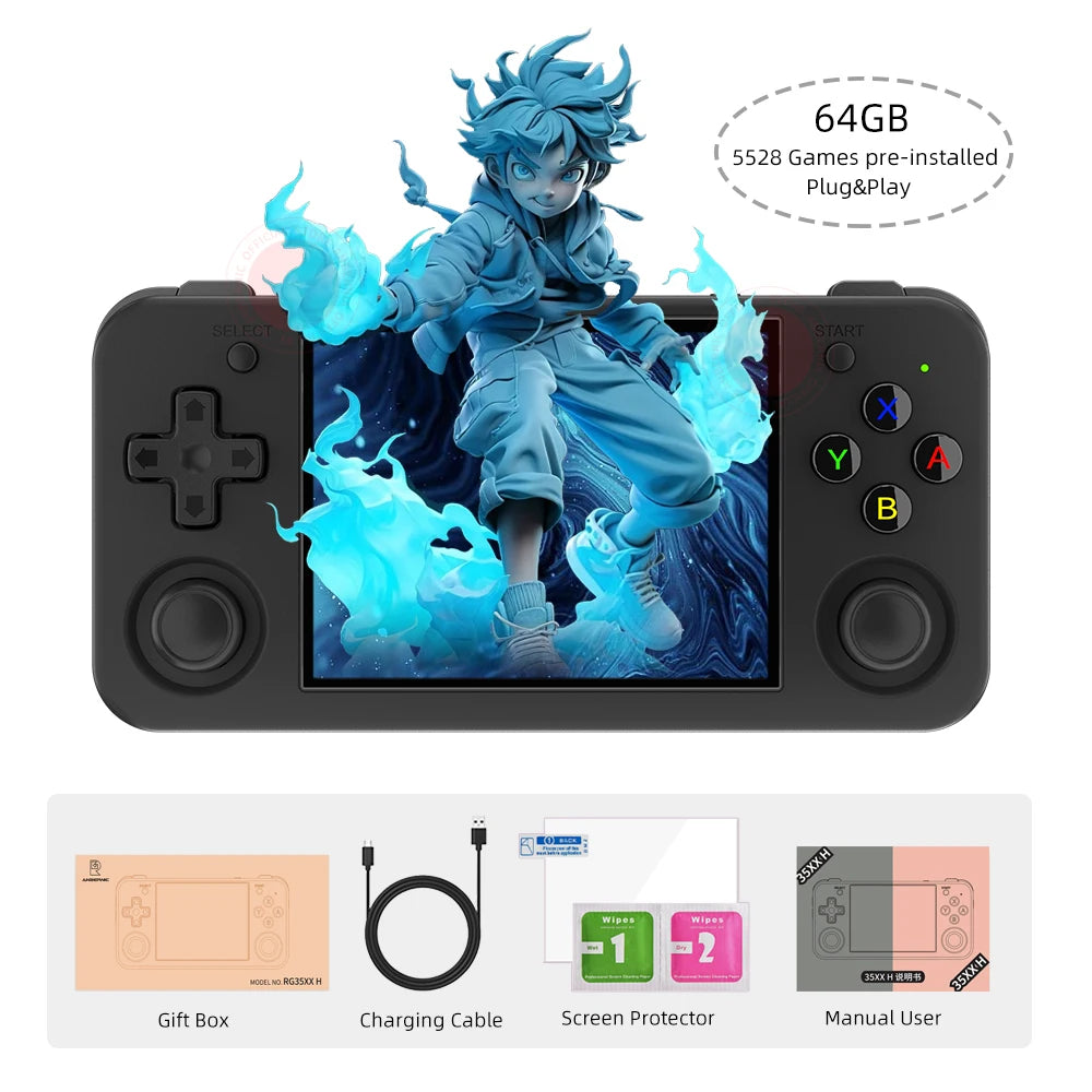 ANBERNIC RG35XX H Hand-held Consoles For Playing Video Games 3.5-inch IPS 640*480 Screen Retro Game Player 3300 mAh 5000+ Games - Image 10