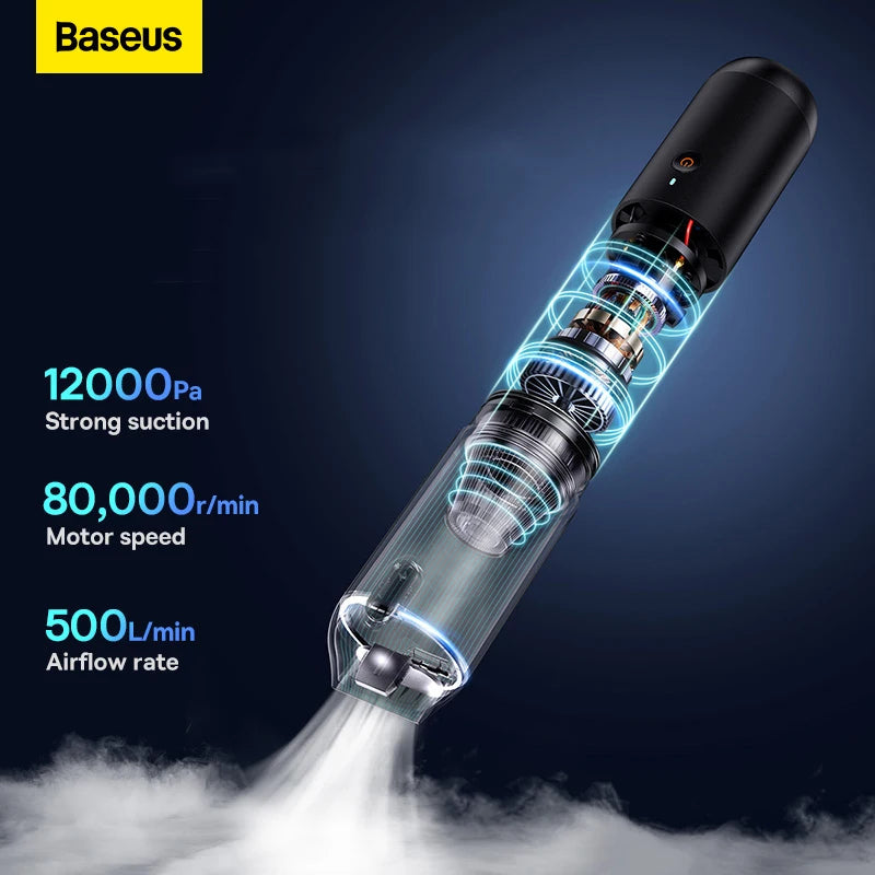 Baseus A3 Lite 12000Pa Car Vacuum Cleaner Airflow Pump Wireless Portable Car Cleaner Mini Vacuum Cleaner For Car Home Office - Image 3