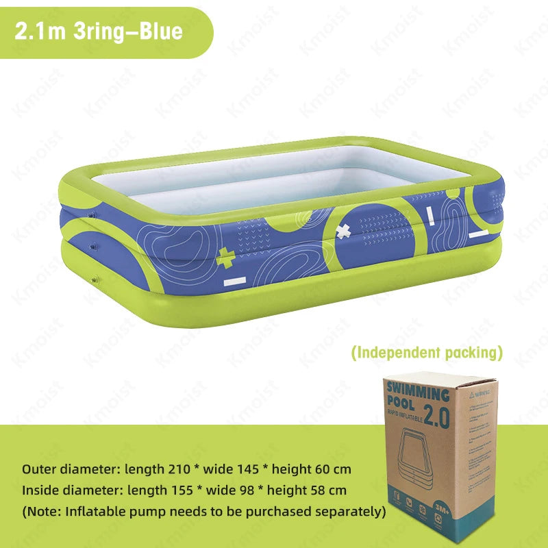Big Swimming Pools 210CM Inflatable Swimming Pools Outdoor Portable For Kids Family Babies Bath country house Removable Pools - Image 2