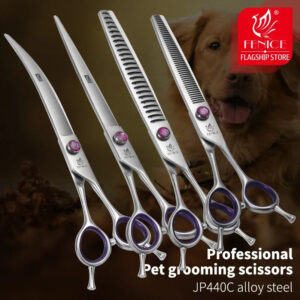 Fenice Professional Dog Grooming Scissors - 7.0/8.0 Inch Thinning Chunker Shears (JP440C)