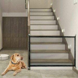 Portable Magic Mesh Baby Safety Gate - Pet Dog Cat Guard for Stairs & Doors