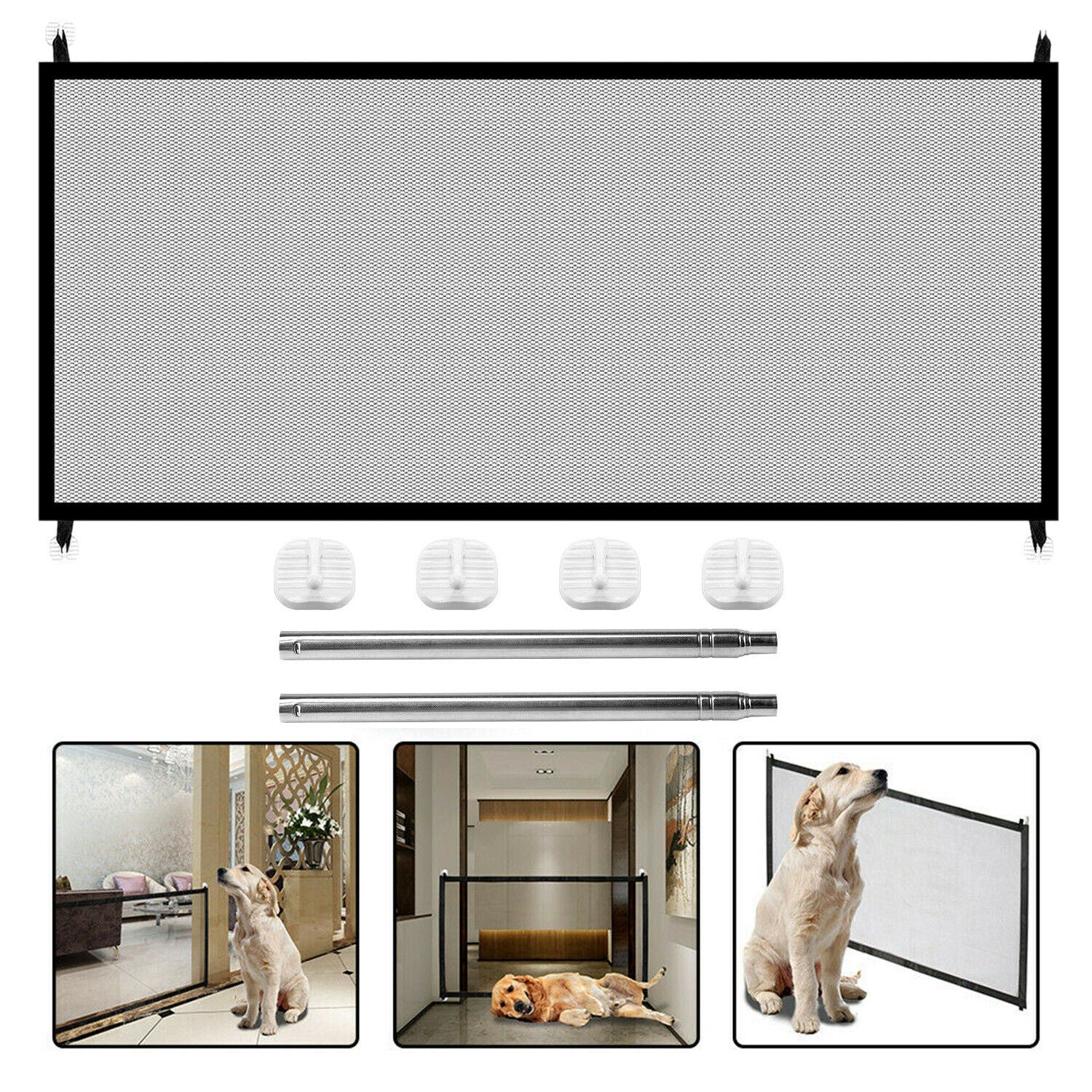 Portable Magic Mesh Baby Safety Gate - Pet Dog Cat Guard for Stairs & Doors - Image 12