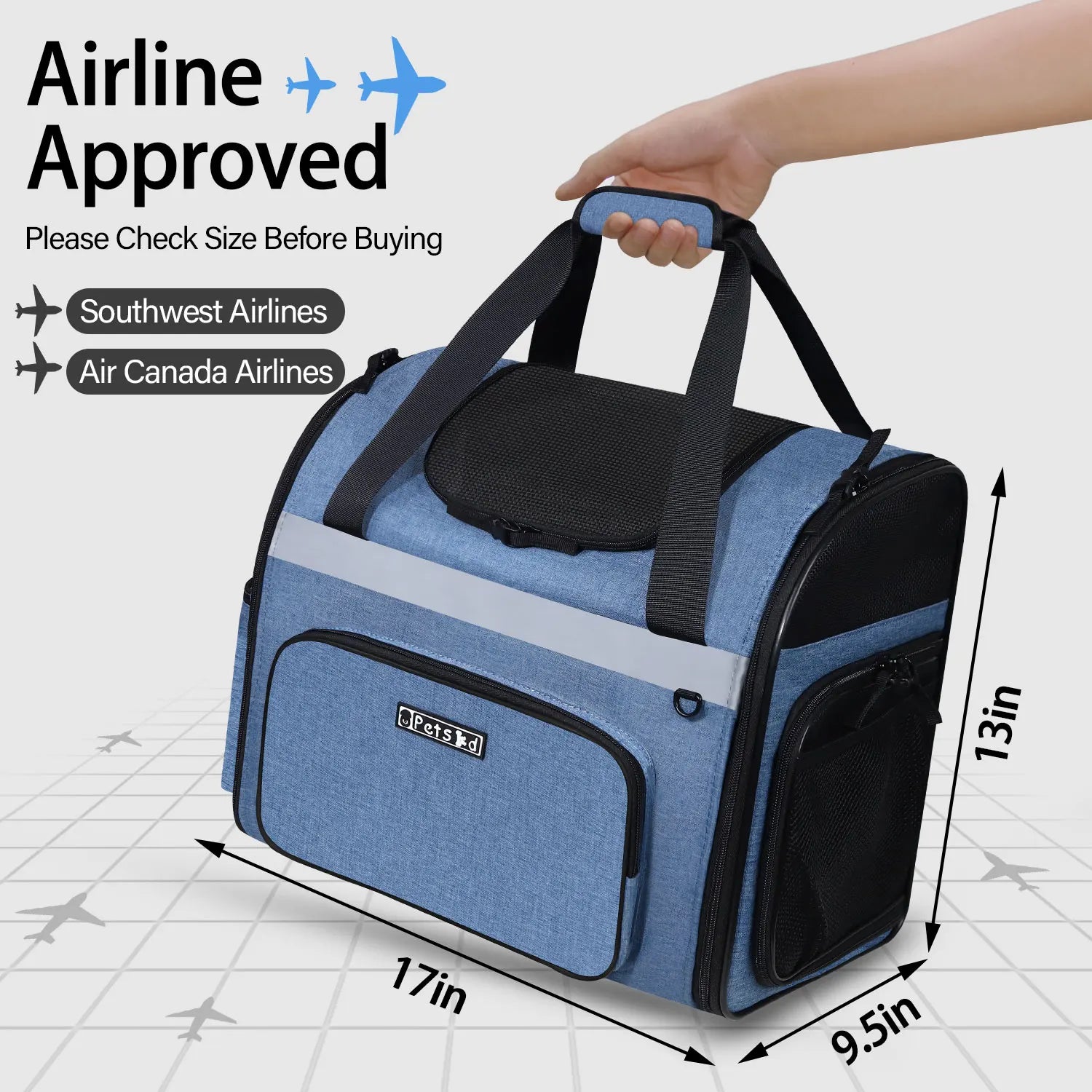 Petskd Pet Backpack Carrier Southwest Airline Approved Cat Travel Backpack for Small Dog Carrier Bag with Safety Lock Zipper - Image 7