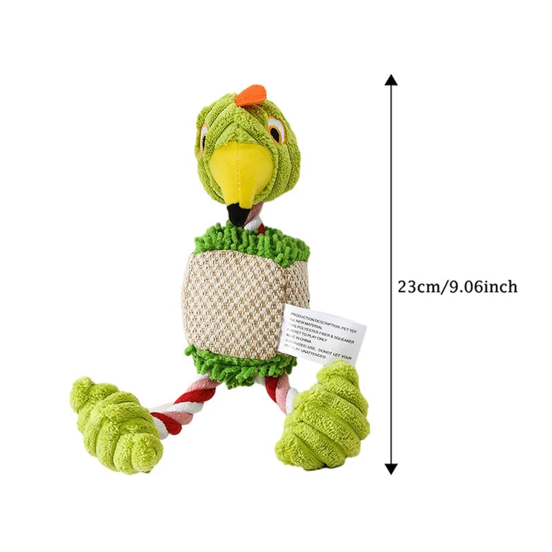 Funny Bird Shaped Plush Squeak Chew Ropes Toy - Interactive Dog Toys for Small & Large Pets - Image 3