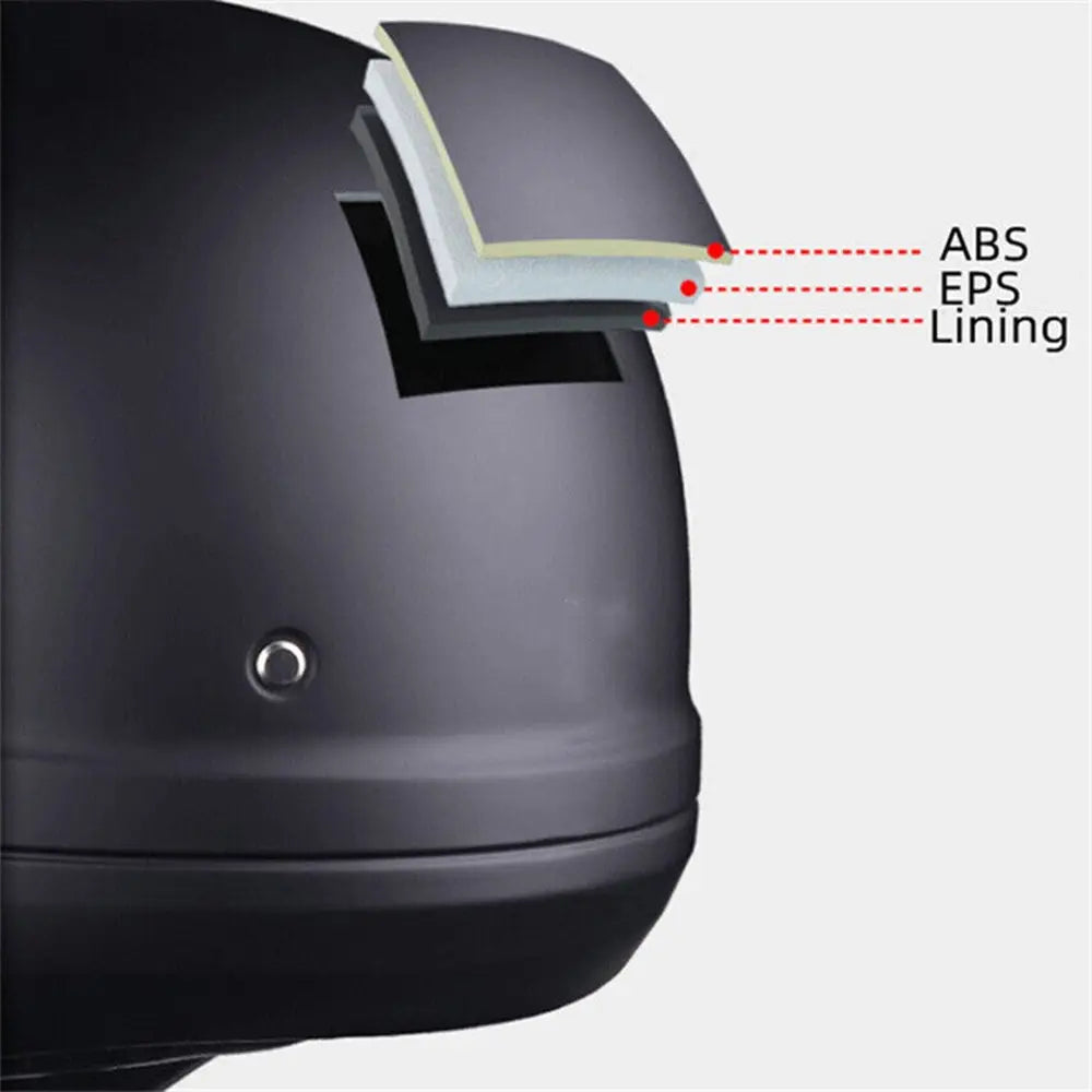 Retro Capacete Detachable For Motorcycle Bike Quick Release ABS Open Helmet Full Face Matte Black Modular Classic Professional - Image 5