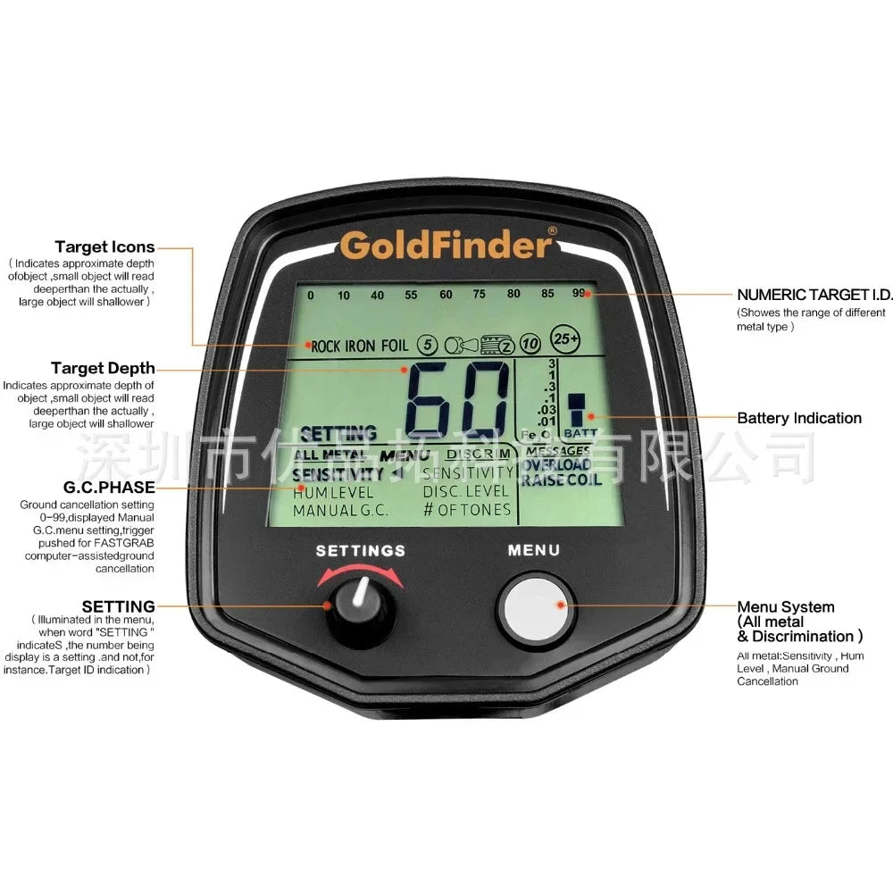 Underground Metal Detector T2 Enhanced Treasure Hunting Instrument Visual Metal Detector Instrument Archaeology - Image 5